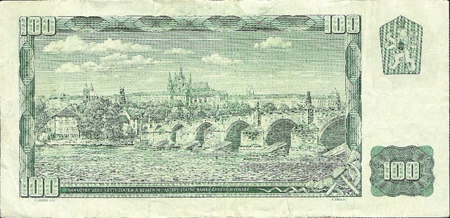 Back of Czech Republic p1j: 100 Korun from 1993