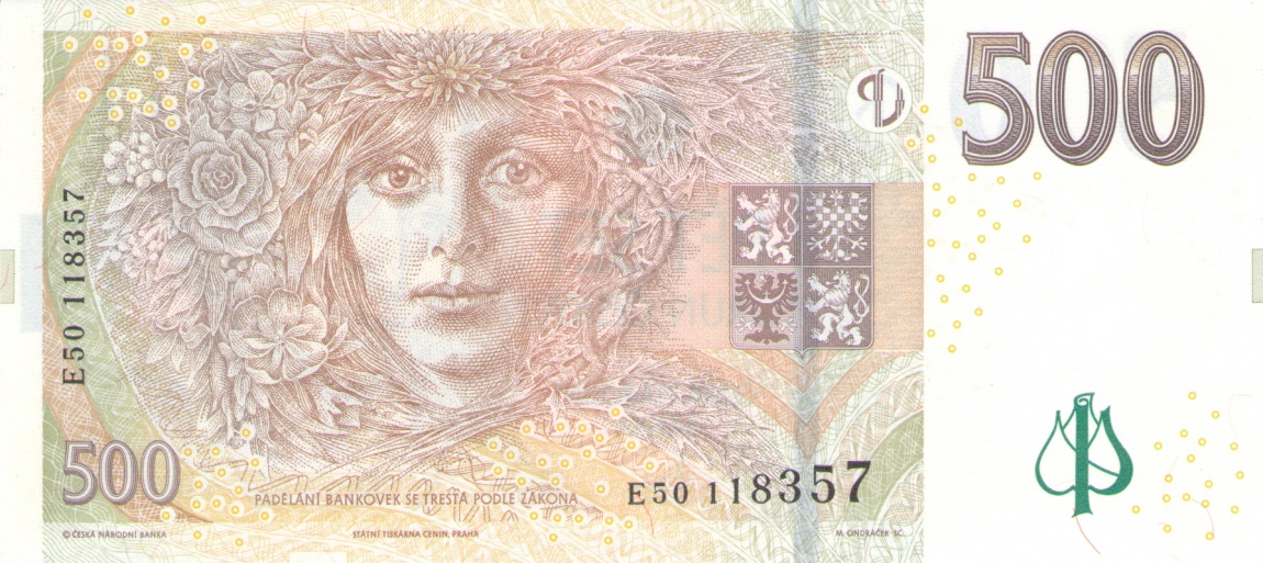 Back of Czech Republic p24a: 500 Korun from 2009