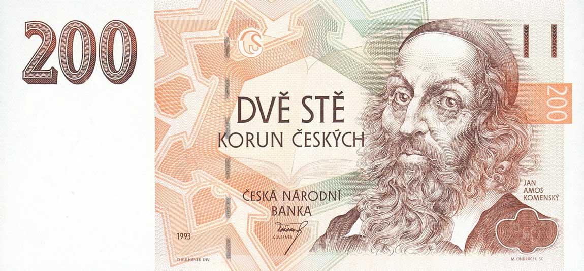 Front of Czech Republic p6b: 200 Korun from 1993