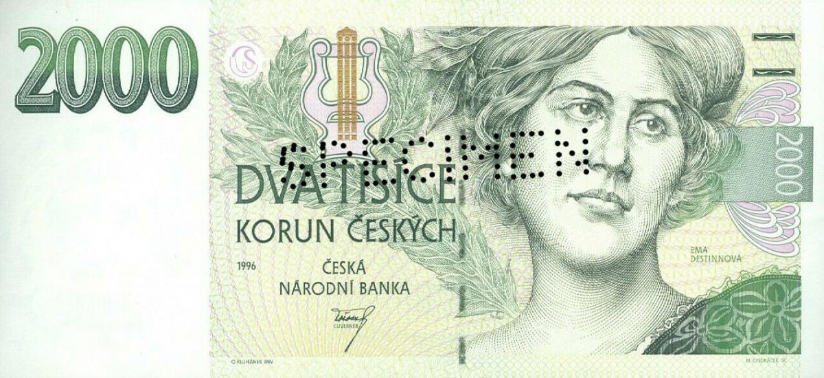 Front of Czech Republic p16s: 2000 Korun from 1996