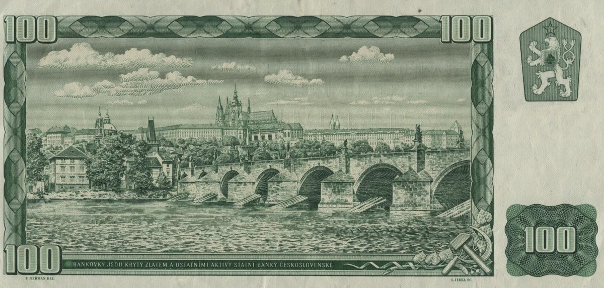 Back of Czech Republic p1b: 100 Korun from 1993