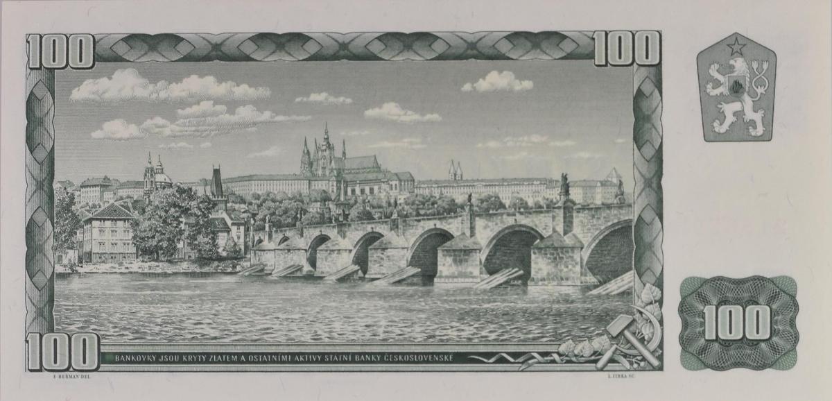 Back of Czech Republic p1l: 100 Korun from 1993