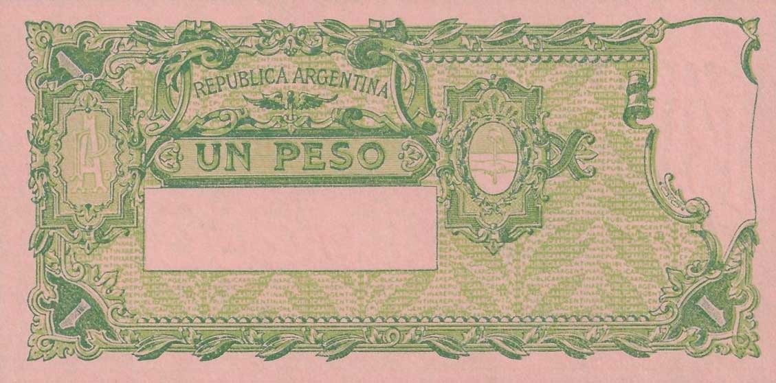 Back of Argentina p251b: 1 Peso from 1935