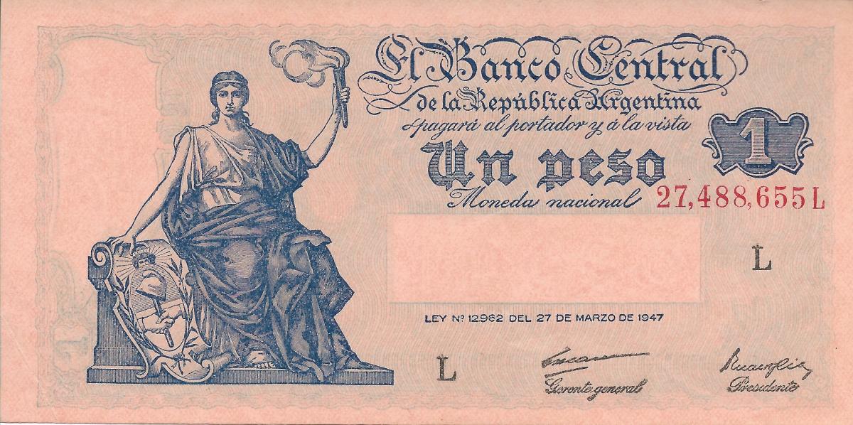 Front of Argentina p257: 1 Peso from 1948