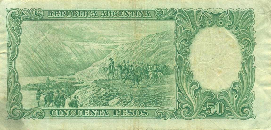 Back of Argentina p266a: 50 Pesos from 1942