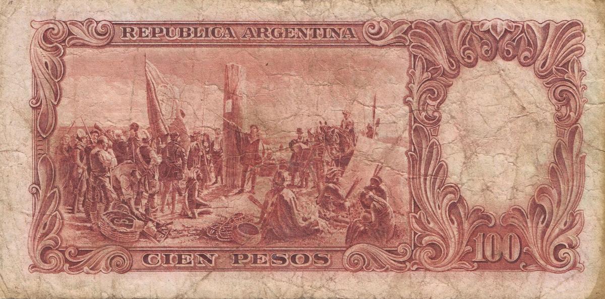 Back of Argentina p267a: 100 Pesos from 1943