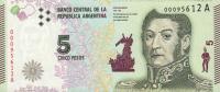 Gallery image for Argentina p359: 5 Pesos from 2015