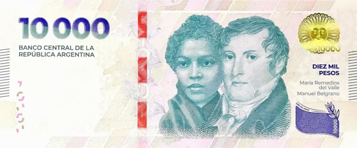 Front of Argentina p369: 10000 Pesos from 2024