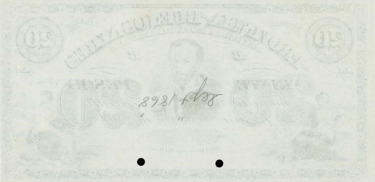 Back of Argentina pS486p: 20 Pesos from 1869