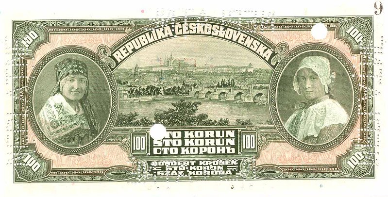 Back of Czechoslovakia p17s: 100 Korun from 1920
