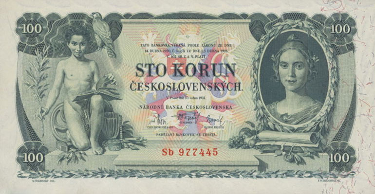 Front of Czechoslovakia p23b: 100 Korun from 1931