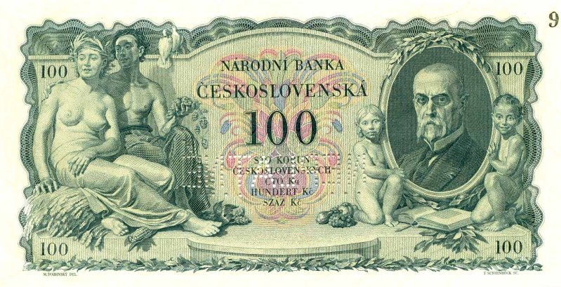 Back of Czechoslovakia p23s: 100 Korun from 1931