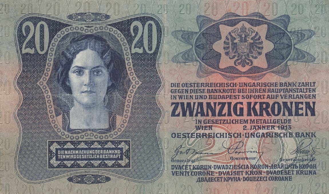 Back of Czechoslovakia p2: 20 Korun from 1919