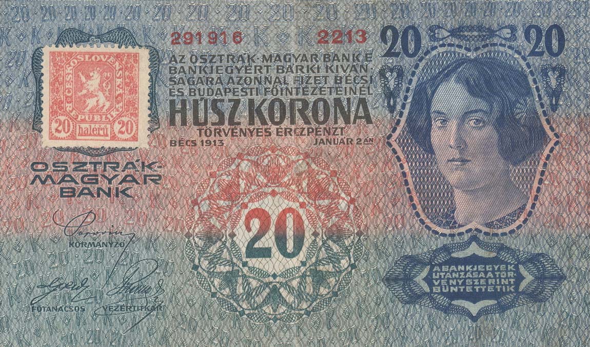 Front of Czechoslovakia p2: 20 Korun from 1919