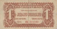 Gallery image for Czechoslovakia p45a: 1 Koruna from 1944