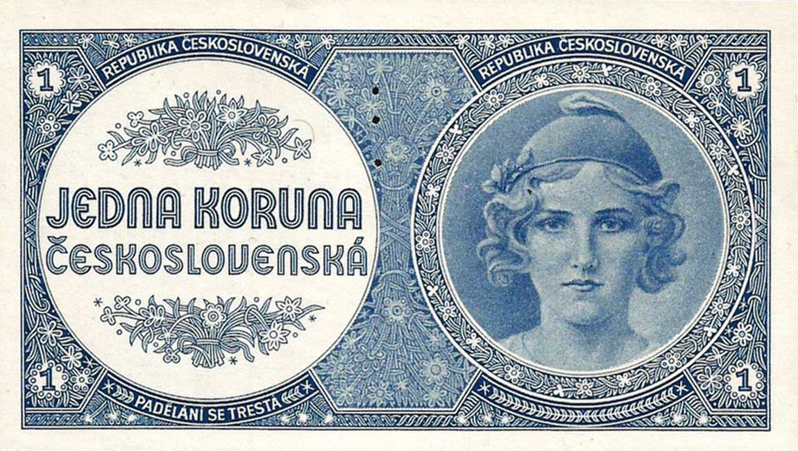 Front of Czechoslovakia p58s: 1 Koruna from 1946
