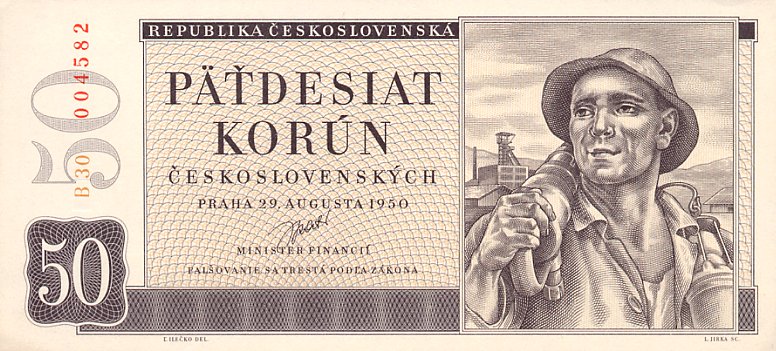 Front of Czechoslovakia p71b: 50 Korun from 1950