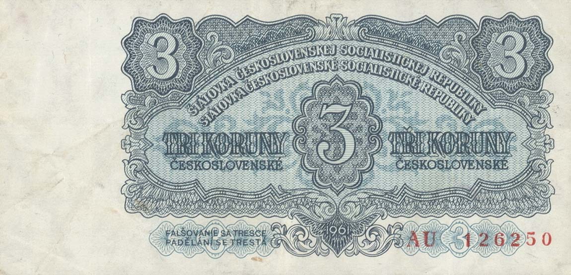 Front of Czechoslovakia p81b: 3 Korun from 1961