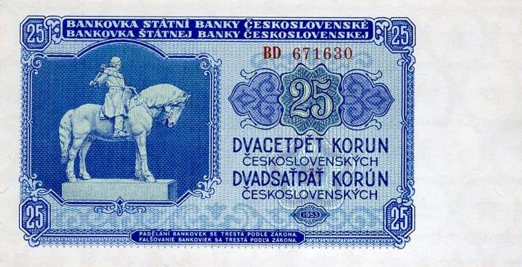 Front of Czechoslovakia p84a: 25 Korun from 1953