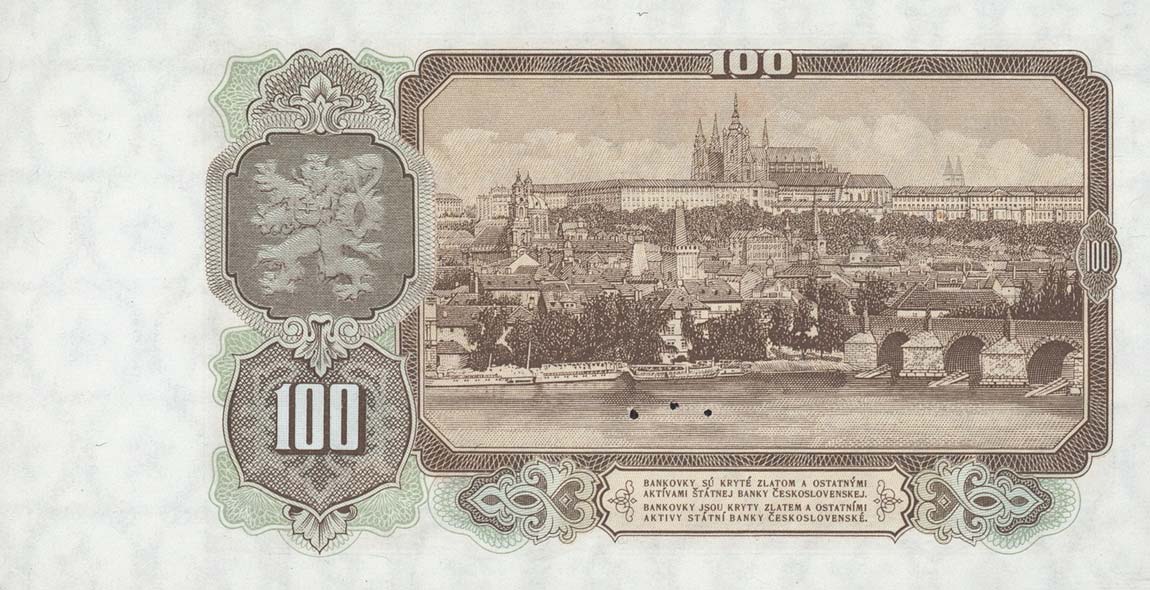 Back of Czechoslovakia p86s: 100 Korun from 1953