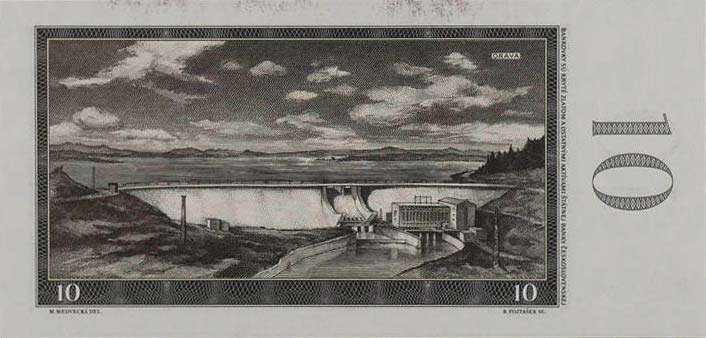 Back of Czechoslovakia p88e: 10 Korun from 1960