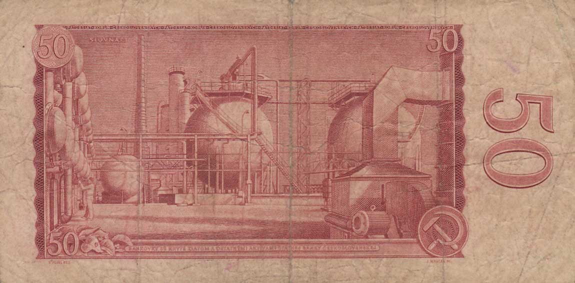 Back of Czechoslovakia p90e: 50 Korun from 1964