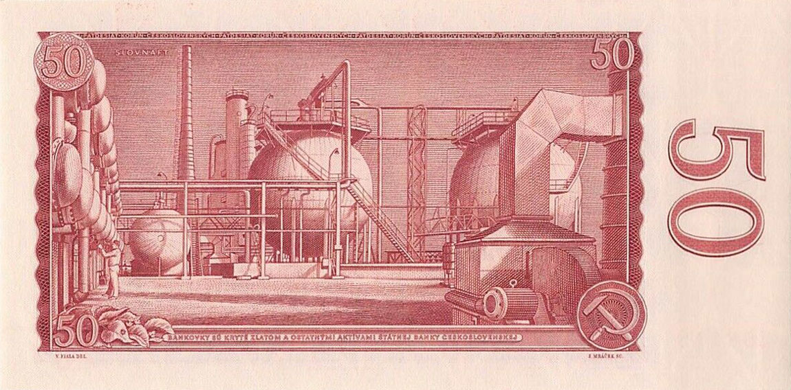 Back of Czechoslovakia p90d: 50 Korun from 1964