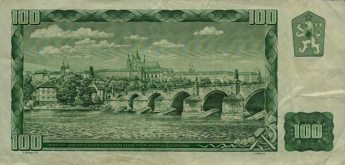 Back of Czechoslovakia p91i: 100 Korun from 1961