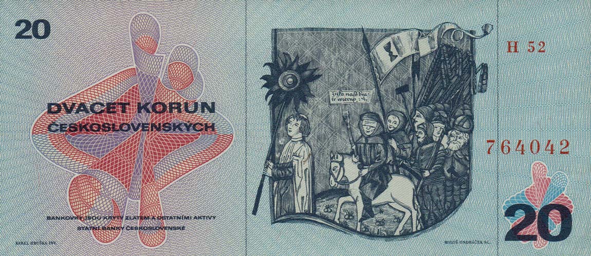 Back of Czechoslovakia p92b: 20 Korun from 1970