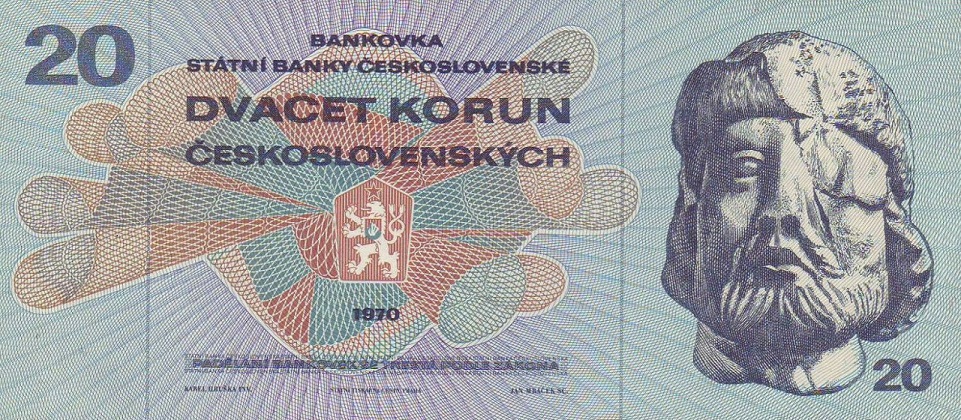 Front of Czechoslovakia p92c: 20 Korun from 1970