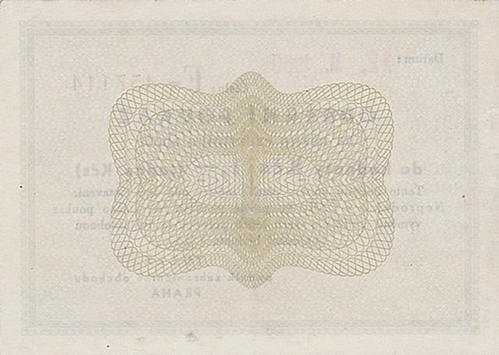 Back of Czechoslovakia pFX18: 1 Koruna from 1960