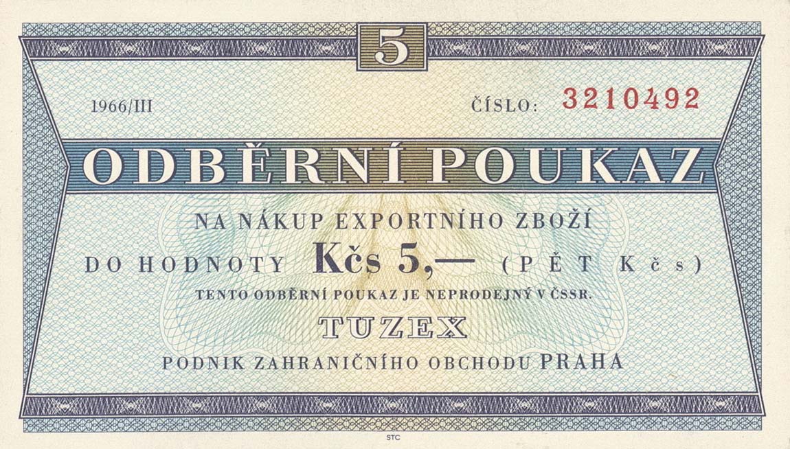 Front of Czechoslovakia pFX35: 5 Korun from 1962