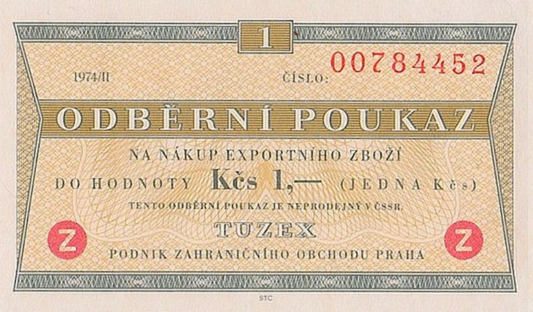 Front of Czechoslovakia pFX48b: 1 Koruna from 1973
