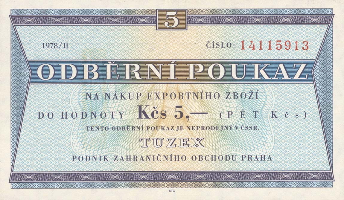 Front of Czechoslovakia pFX49a: 5 Korun from 1973