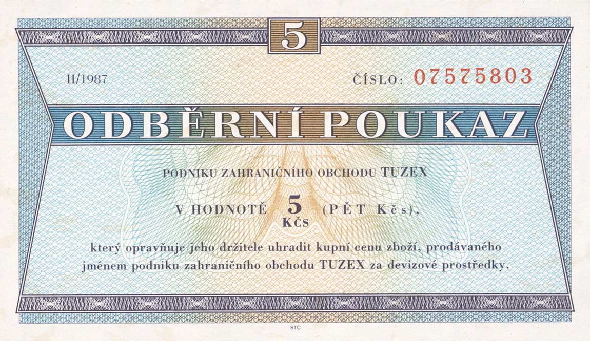 Front of Czechoslovakia pFX57b: 5 Korun from 1980