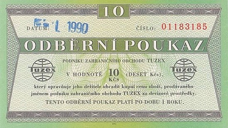 Front of Czechoslovakia pFX66: 10 Korun from 1989