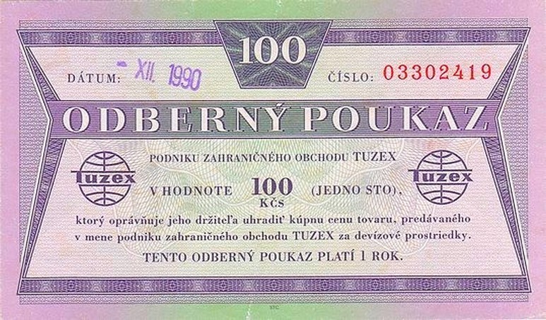 Front of Czechoslovakia pFX69: 100 Korun from 1989