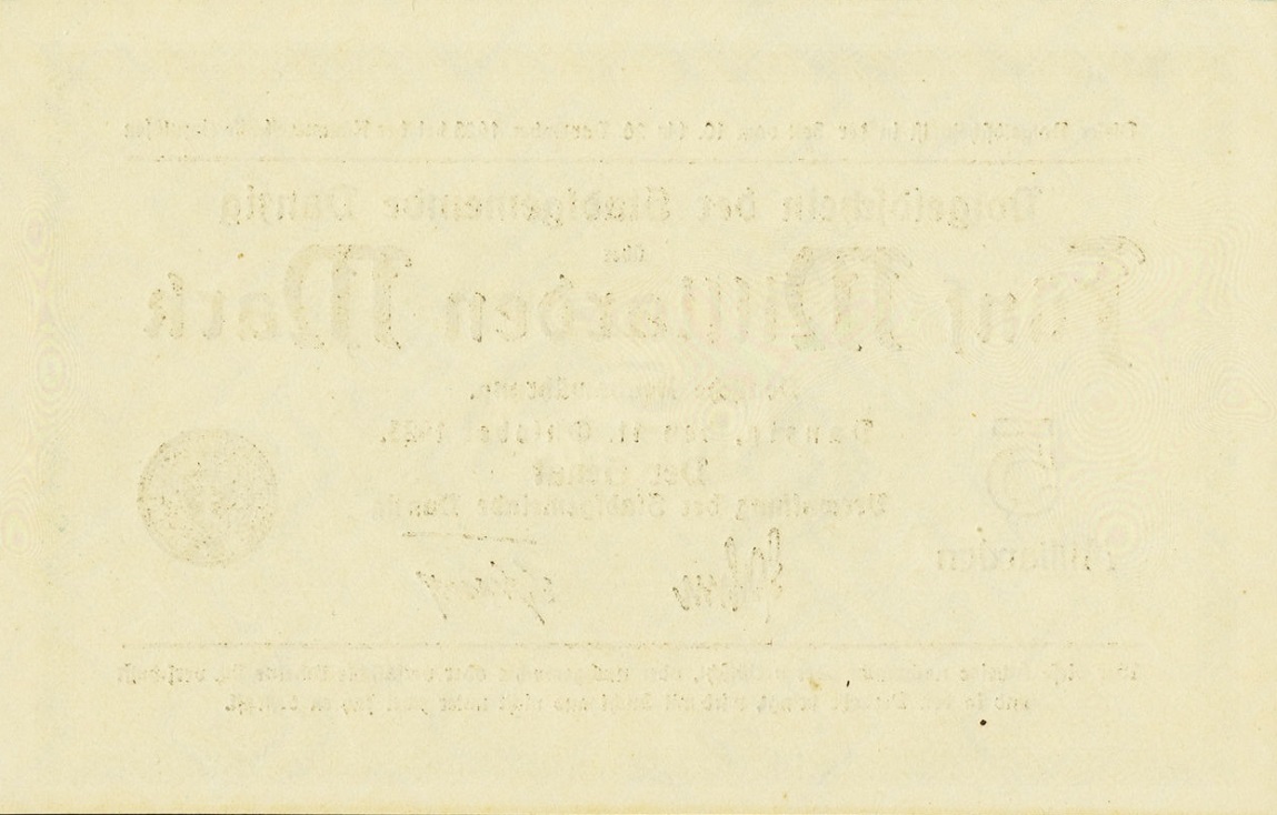 Back of Danzig p30: 5000000000 Mark from 1923