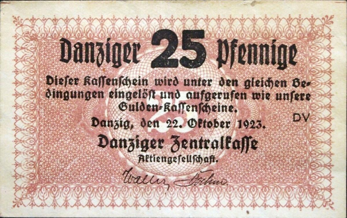 Front of Danzig p36: 25 Pfennig from 1923