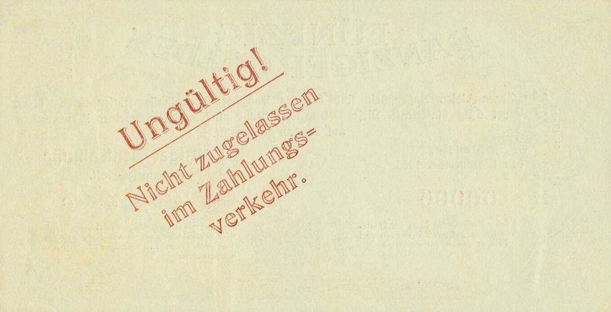 Back of Danzig p51s: 50 Gulden from 1923