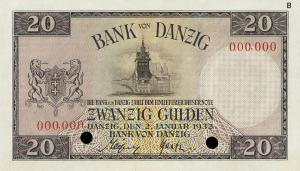 p60s from Danzig: 20 Gulden from 1932