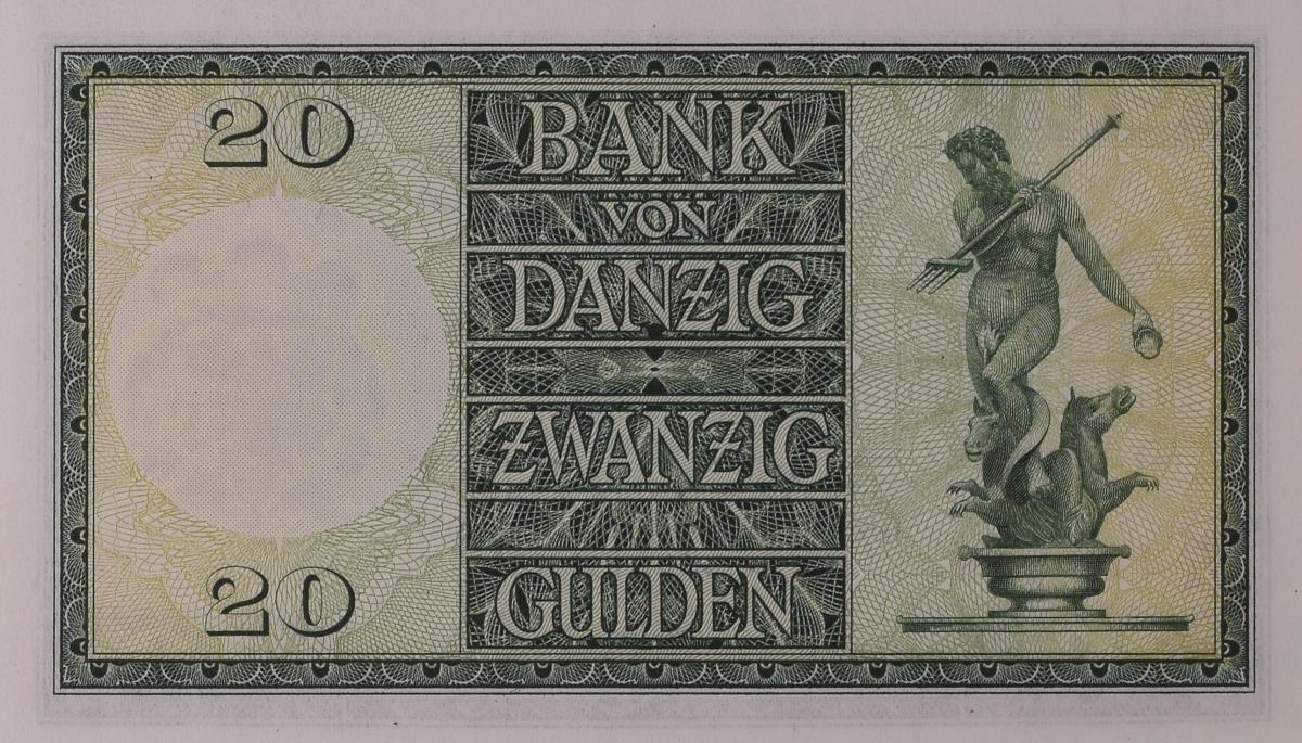 Back of Danzig p63: 20 Gulden from 1937