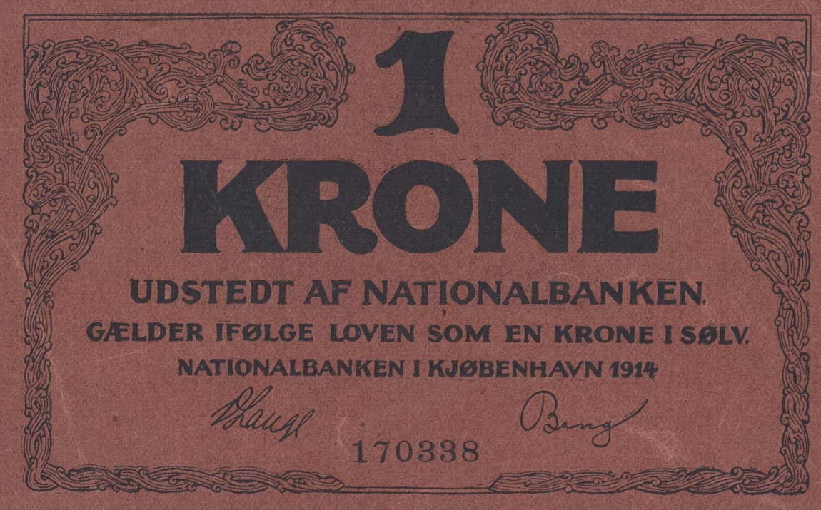 Front of Denmark p10a: 1 Krone from 1914
