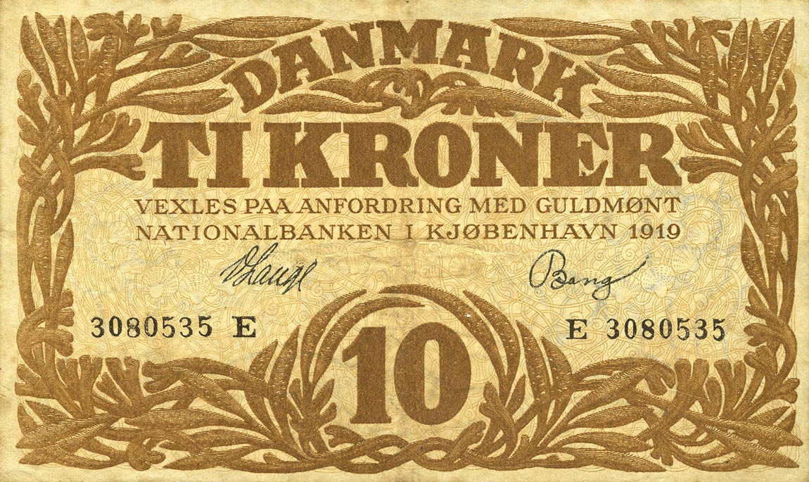 Front of Denmark p21h: 10 Kroner from 1919