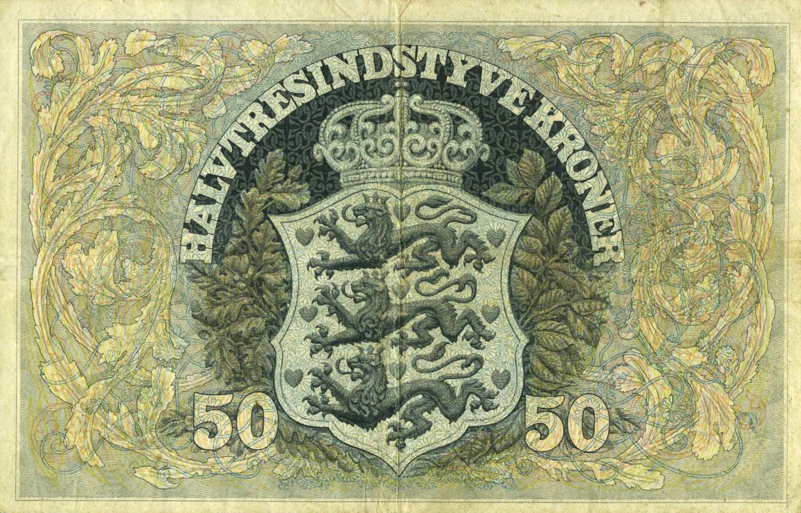 Back of Denmark p22f: 50 Kroner from 1926