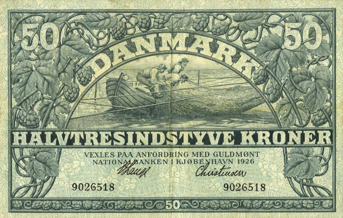 Front of Denmark p22f: 50 Kroner from 1926