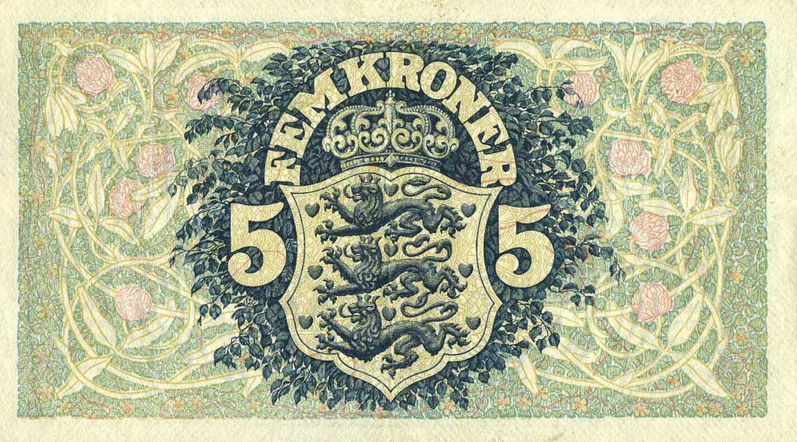 Back of Denmark p25d: 5 Kroner from 1933