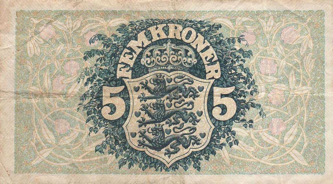 Back of Denmark p25f: 5 Kroner from 1935