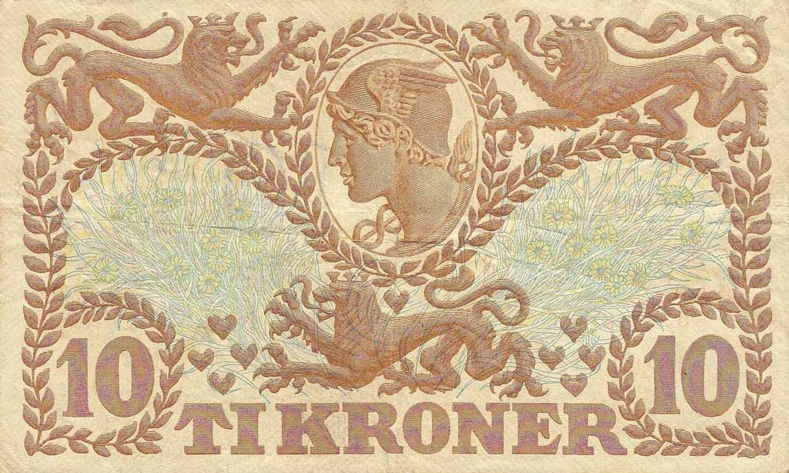 Back of Denmark p31e: 10 Kroner from 1939