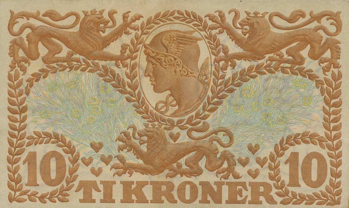 Back of Denmark p31n: 10 Kroner from 1943
